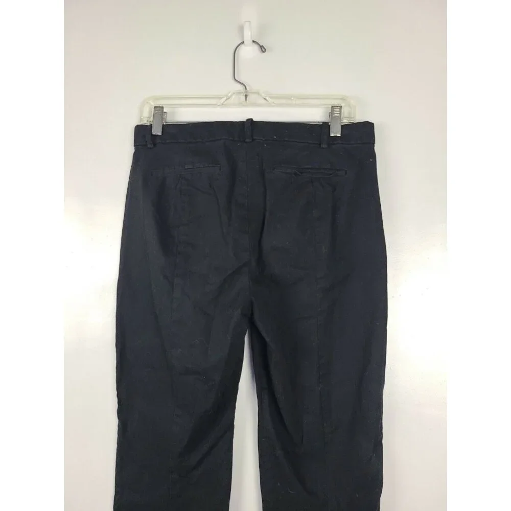 J. Crew Mercantile Womens Pants Size 8 Black Cropped Ankle Length Straight‎ Leg - Picture 4 of 7